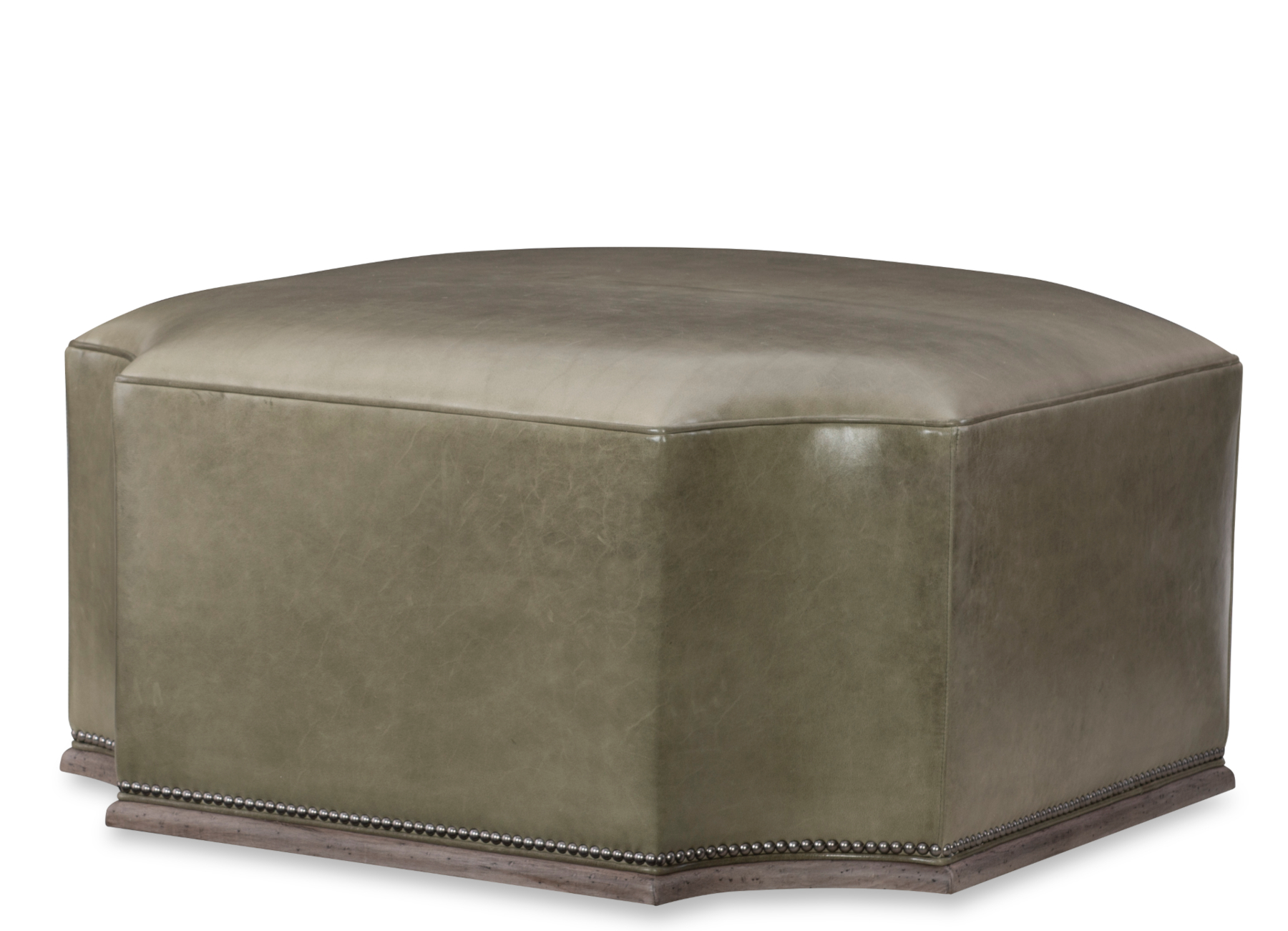 Furrow L160C Ottoman by Wesley Hall in Leather