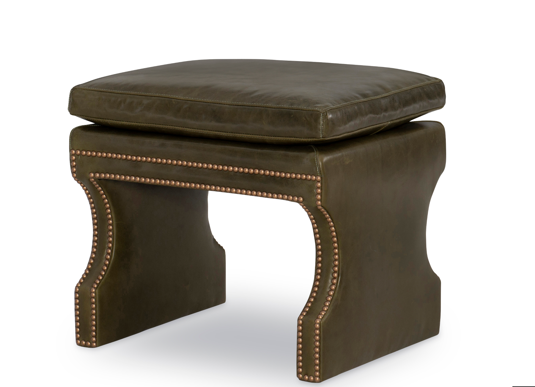 Rostan Ottoman by Wesley Hall in Leather