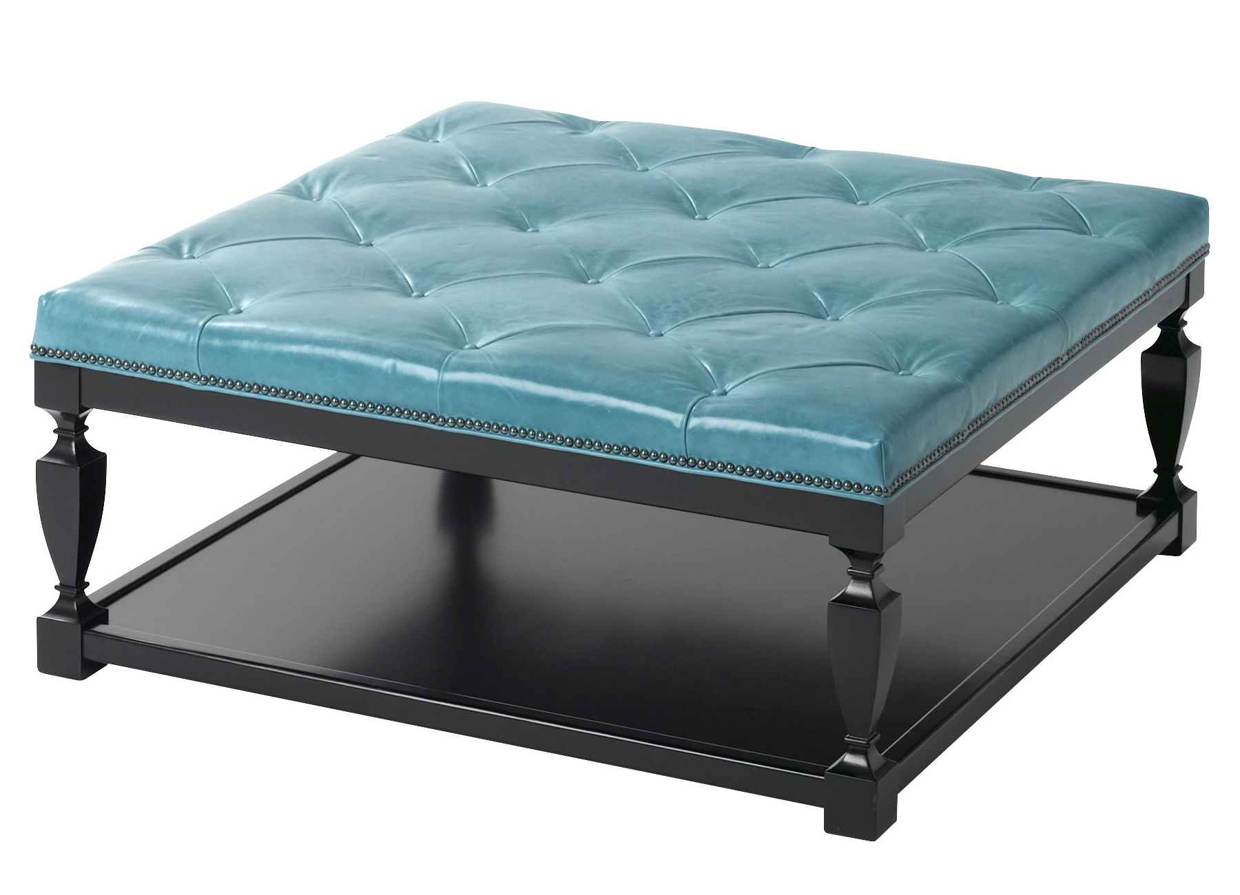 Spencer L133 Leather Ottoman by Wesley Hall
