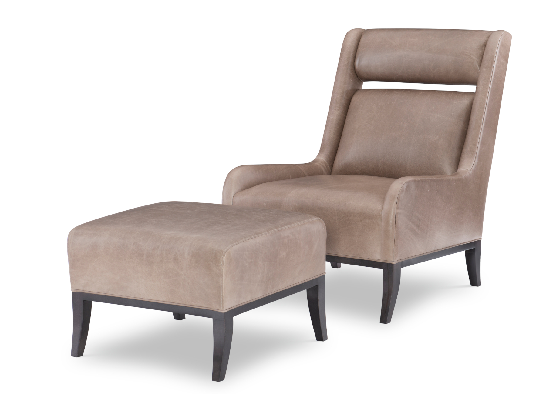 Dashing PL508 Leather Chair & PL508-25 Ottoman by Wesley Hall (sold separately)