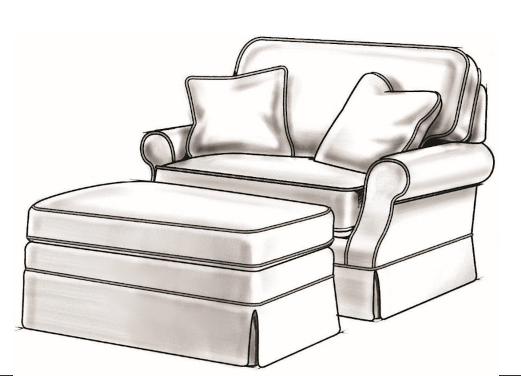 Reynolds Chair & Half and Ottoman by Wesley Hall (sold separately)