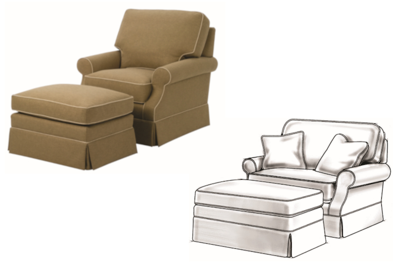 Reynolds Chairs & Ottomans by Wesley Hall