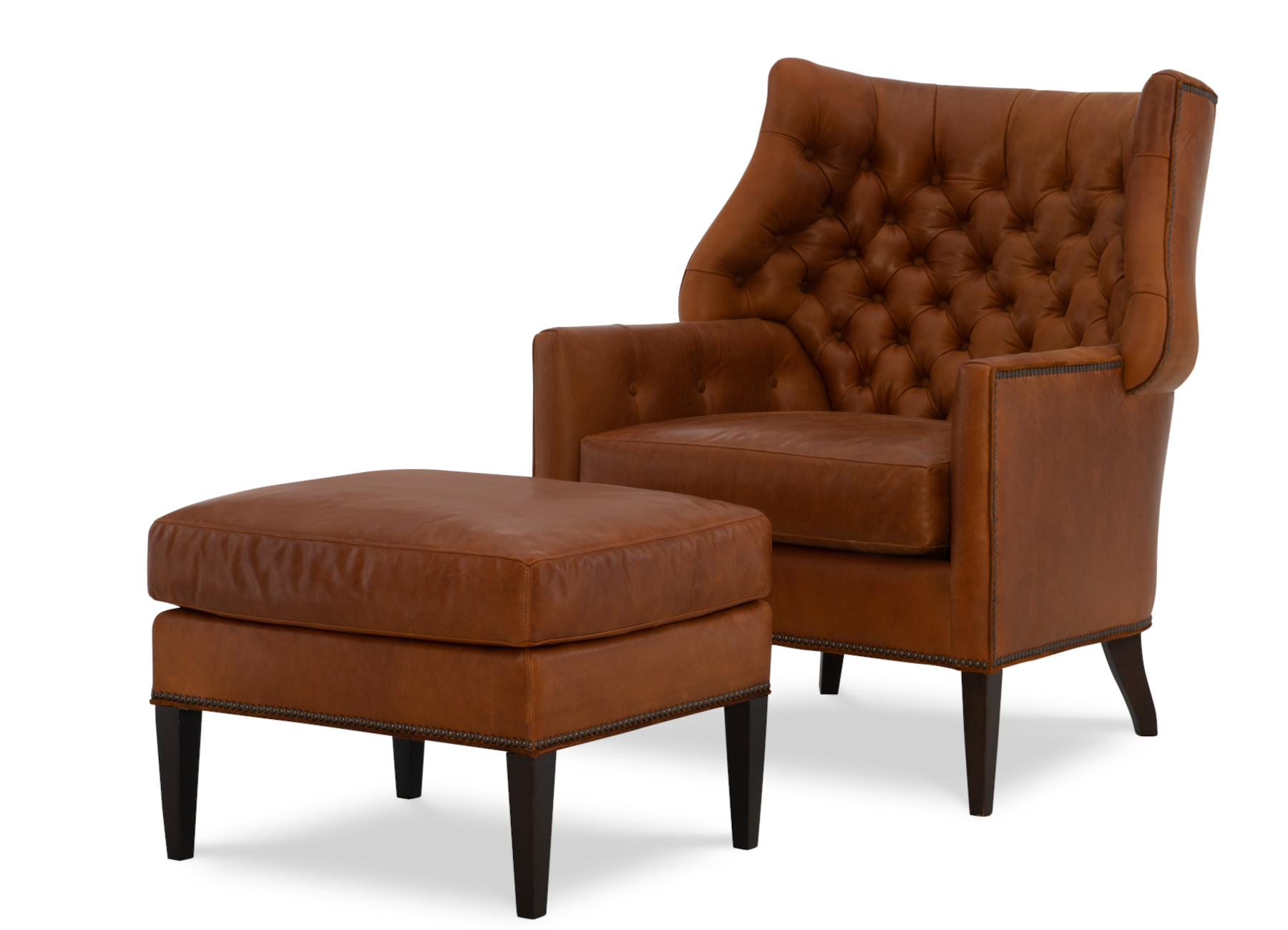 Webster L555 Leather Chair & 555-26 Ottoman by Wesley Hall (sold separately)