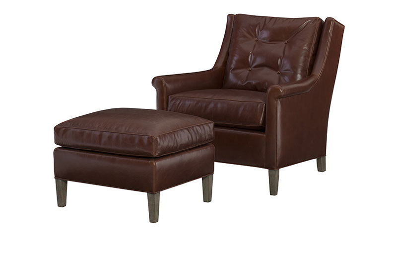 Wesley Hall L595 Etta Chair and L595-26 Ottoman 