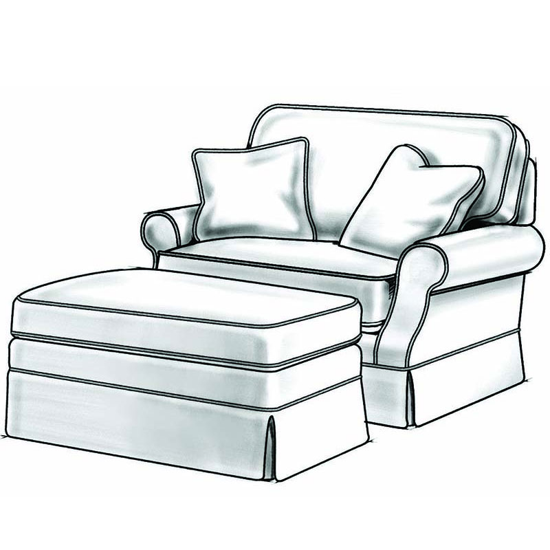 1488-49 Reynolds Chair & Half and Ottoman by Wesley Hall