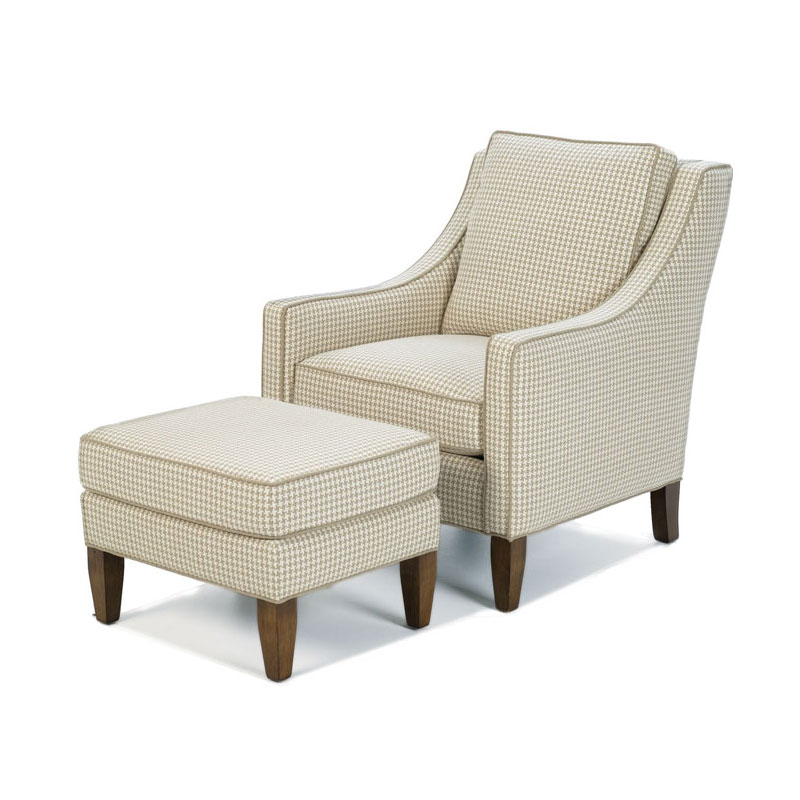 1719 Walker Loose Back Chair & Ottoman by Wesley Hall