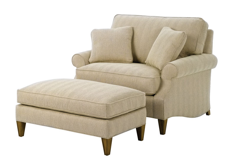 1914-49 Campbell Chair & Half and Ottoman by Wesley Hall