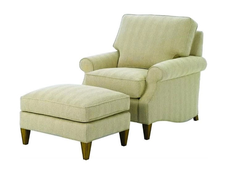 1915 Campbell Chair & Ottoman by Wesley Hall