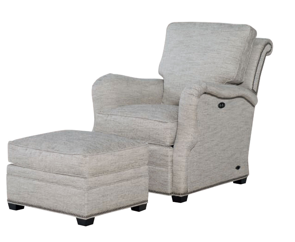 Wesley Hall 565 Crawford Tilt Back Chair and 565-23 Crawford Ottoman